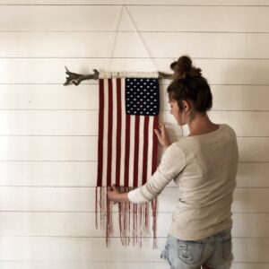 Crochet American Flag Wall Piece